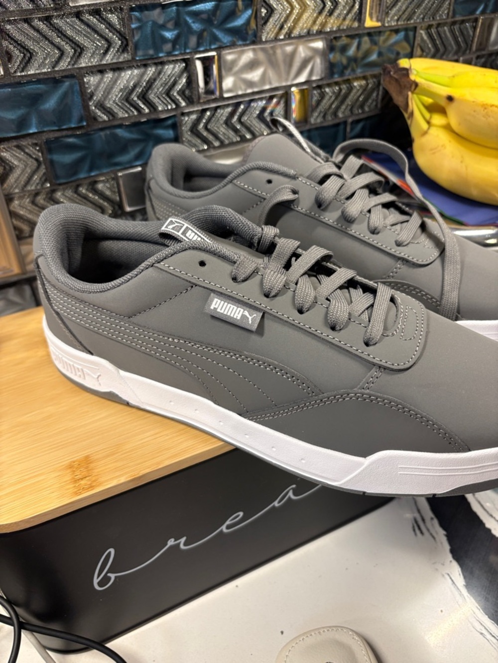 Puma Men's Gray Low-Top Sneakers with White Sole - Picture 2 of 4